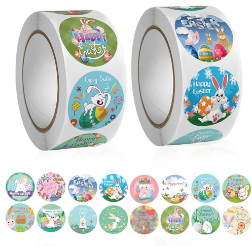 2 Stück Osteraufkleber, Aufkleber Ostern, Sticker Ostern, Ostersticker, Ostereier Sticker, Stereierfarbe, Kinder Ostern Geschenk, Dekoration Aufkleber für Umschlag Tasche