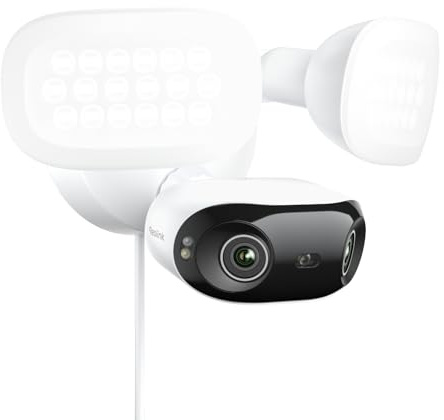 Reolink 16MP PoE Kamera Außen mit 180° Dual-Lens, Elite Pro Floodlight PoE | PoE Überwachungskamera Aussen mit 2800 Lumen Beleuchtung, Vollfarb- & IR- Nachtsicht, Smart-Erkennung, Bewegungsspur