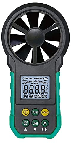 Anemometer Handheld Wind Speed Meter for Measuring Wind Speed Temperature and Max/Average, High Precision Anemometer Measuring with Backlight for Windsurfing Sailing Fishing Outdoo