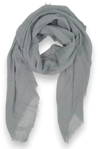 Ziona Leichter Damen-Schal aus Viskose – Crinkle Tuch mit Fransen – dünne Stola für Frühling, Sommer & Herbst (180×90 cm)