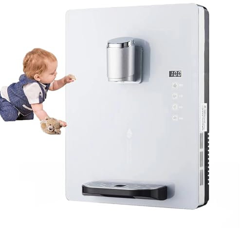 Dispensador De Agua De Pared De 2200 W, Doble FuncióN De Hielo Y Agua Caliente, Pantalla TáCtil Inteligente Y Bloqueo ElectróNico Para NiñOs, Ideal Para Oficinas Y Comedores Comerciales,White