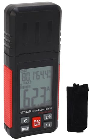 Misuratore di decibel Fonometro digitale Lettore di decibel di rumore 3 in 1 Schermo LCD retroilluminato multifunzionale di grandi dimensioni Fonometro portatile per ufficio