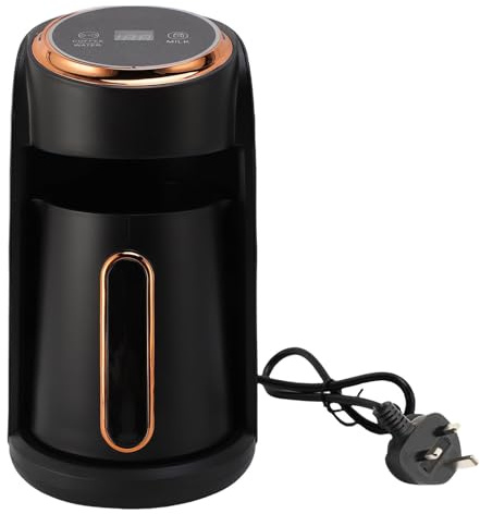 Zerodis Turkish Coffee Maker, Smart Overflow Prevention Easy Operation Digital Touch Control 600W 0.3L Capacity 1 to 4 Cup Brewing for Home Use