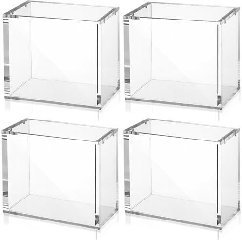 4 PCS Acrylic Display Case Compatible with PKMN Booster Boxes, Stackable 5mm Thick Booster Box Case Display Protectors Booster Box Storage for Cards Collectors