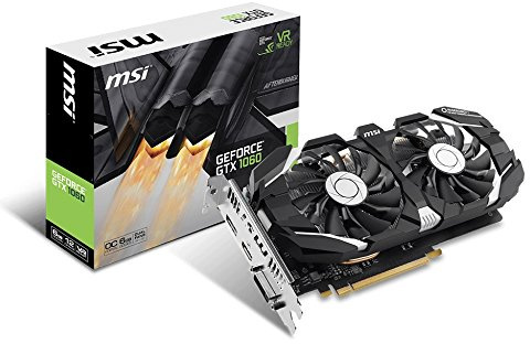 MSI NVIDIA Geforce GTX 1060 Armor 6G OC V1 6 GB GDDR5 PCI Express DP/DVI/HDMI Graphics Card - Black, GTX 1060 ARMOR 6G OCV1