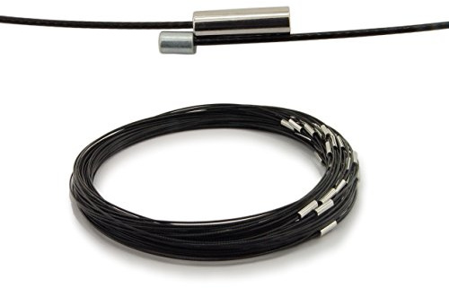 WEBandBUY 5 Halsreifen aus Edelstahl Magnetverschluss Länge ca. 43 cm Schwarz
