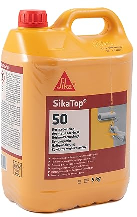 SIKA - Resina de Unión - SikaTop 50 - Blanco - Imprimación de adherencia listo para su uso para morteros y yesos - Utilizar como puente de adherencia - 5kg