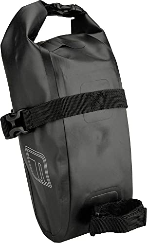 FISCHER Fahrrad Satteltasche wasserabweisend | Fahrradtasche größenverstellbar | einfache Montage, 86278, Schwarz, Einheitsgröße