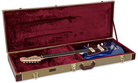 Crossrock Deluxe Holzkoffer für OM/000 Gitarrenkoffer Jaguar & Jazzmaster tweed
