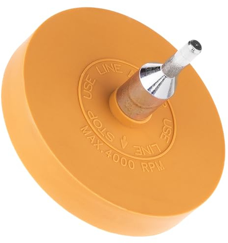 1 disco de goma para eliminar restos de pegamento, lámina de plástico adhesivo, protección de pintura, cuidado de talleres, coches, camiones, autobuses, lijadora de aire comprimido.