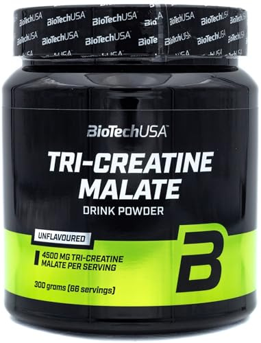 BioTechUSA Tri Creatine Malate | Drei Creatinmoleküle mit Apfelsäure | Für verbesserte körperliche Leistung in Hochintensives Training | Glutenfrei | 300 g, ohne Geschmack