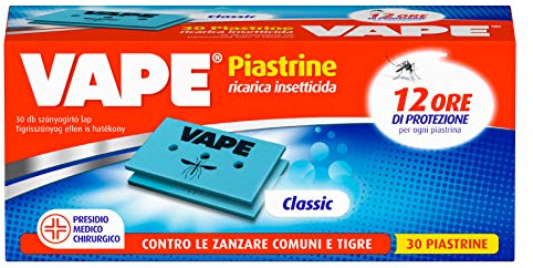 VAPE Plaquettes anti-moustiques pour diff. électrique classique – 6 boîtes de 30 pièces