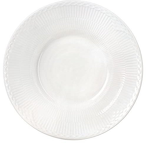 Royal Copenhagen White Fluted Half Lace Tiefer Teller Ø 24cm Porzellan Weiß, Maße: 24cm x 24cm x 5,5cm, 1061054