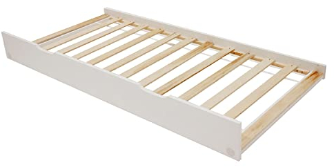 Happy Garden Bettschublade weiß Marceau, zusätzliche Schlafgelegenheit aus Holz mit Lattenrost und Rollen, unter dem Lattenrost verstaubar