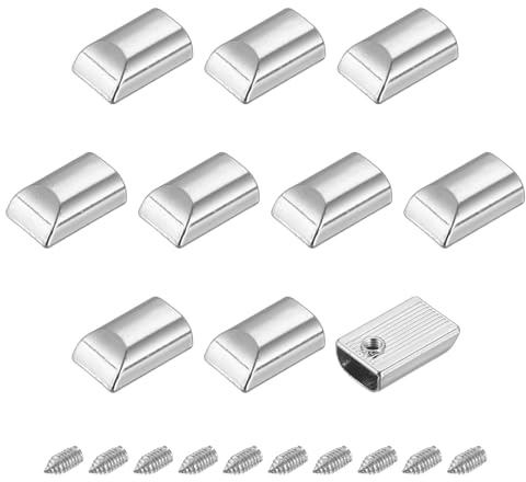 sourcing map Stück Reißverschluss Reparatur Set Metall Reißverschluss Stopper Rechteck Ziehen Top Enden Schwanz Clip Ersatz mit Schraube für DIY Basteln Tasche Jeans