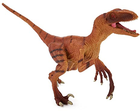 Zappi Co Kids Velociraptor Naranja (23 cm de Largo) Colección de Dinosaurios realistas y detallados para niños - Figuras de acción para Jugar y Aprender