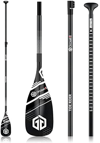 Goosehill SUP/kayak Paddle, Adjustable 3/4-Piece Aluminium/Carbon Paddle, Lightweight Stand-up Paddle Board Paddle for Surfing, Floating, Water Sport, New 100% 3K Carbon Black