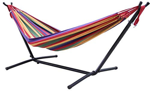 Recreación Plegable Doble Hamaca Soporte Desmontable Montado Columpio Soporte Ahorro De Espacio, para Interior Exterior Portátil Camping Silla Reclinable Regalos para Excursionistas