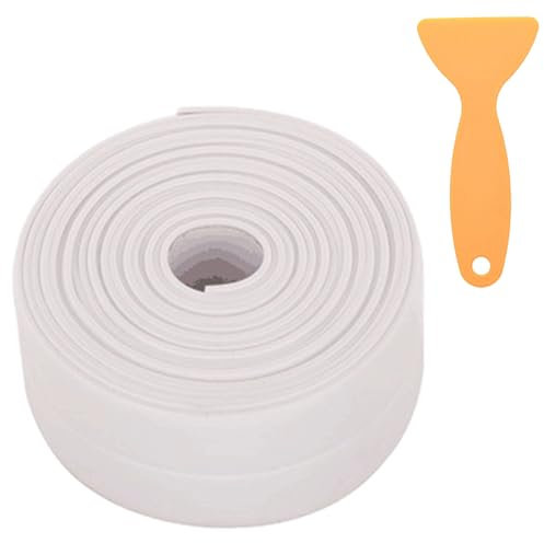 aqlbhz 3.2m Simple Seal Tape Peel and Stick Bathroom Sealant Waterproof Caulk Tape With Scraper Tool Sealant Strip Waterproof Sealing Tape for Kitchen Sink Bathroom Wall Floor Bathtub Toilet