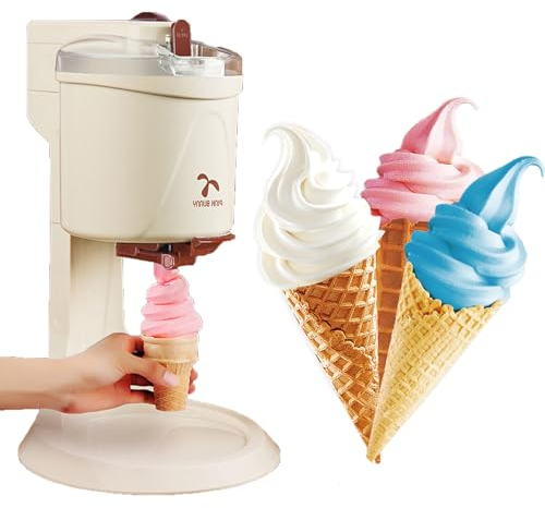 ZIXIAOS Máquina para Hacer Helados Suaves Máquina para Hacer Yogur Máquina Casera para Hacer Helados Máquina Suave para Servir Helados En Casa Mini Conos De Frutas Completamente Automáticos