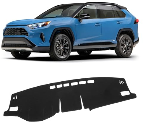 KUST Black Dash Cover Mat for Toyota RAV4 2019-2025 Left Hand Driving Non-Slip Dashboard Cover Interior for RAV4 Accessories Custom Fit Dash Mat Sunshade Windshield Glare