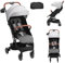 VEVOR Passeggino per Neonati, Passeggino per Bambini con Schienale Regolabile 95°-175° Poggiapiedi Regolabile 0/90°, Passeggino Neonato con Portabicchieri Borsa per il Trasporto, Grigio Chiaro