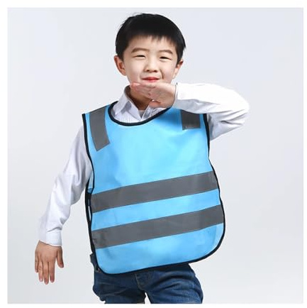 TJLVYCNB Chaleco Reflectante for niños pequeños, Equipo de Seguridad for Correr, Chaleco de Alta Visibilidad for niños for Andar en Bicicleta y Trotar(BLU)