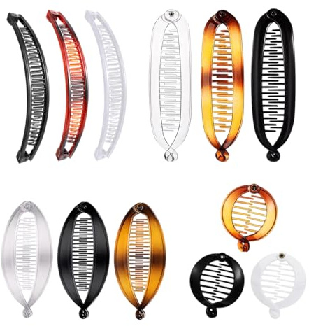 Set di fermagli per capelli a banana da 12 pezzi, vari stili, facili da usare, adatti per sport/vita quotidiana/lavoro per donne e ragazze