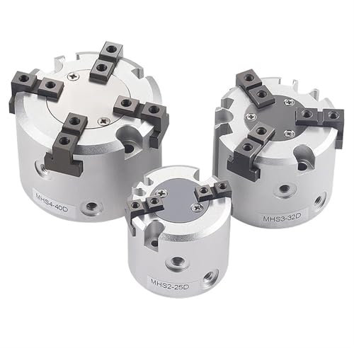 MHS2/MHS3/MHS4 2/3/4 Finger Pneumatischer Greifer Ersatz Double Action Rotierender Luftzylinder 16D/20D/25D/32D/40D/50D 1St(MHS3,16D)