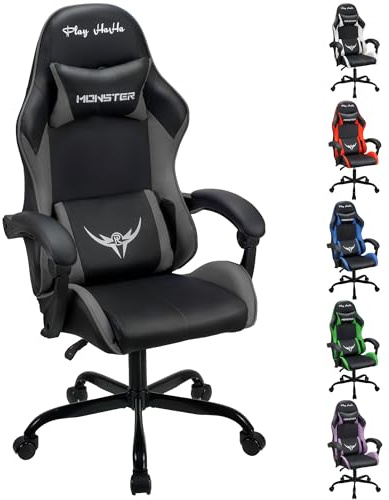 play haha Ergonomic Gaming Chair for Adults,High-Back Racing Style,150kg Capacity,High Density Foam,Faux leather,for gaming home or office use Desk chair
