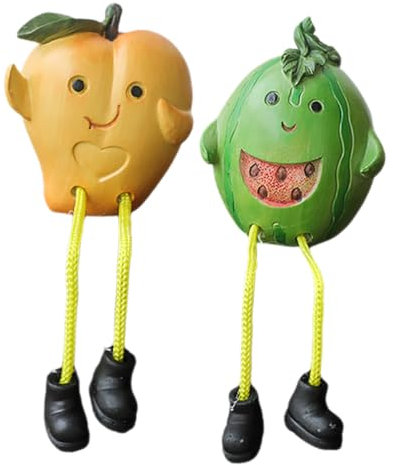 VINTORKY 2pcs Resin Fruit Ornaments Small Ornament Doll Statue Desktop Decor Garden Sculpture