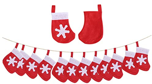 DRESSOOS 1satz Weihnachtsbanner Aus Filz Mit Roten Weihnachtsstrümpfen Festliche Tür Und Partydekoration Für Fröhliche Weihnachtsatmosphäre