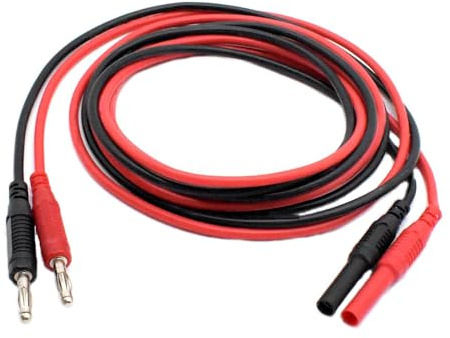 Kit de câbles de test multimètre : fiche banane double extrémité 4 mm vers pinces crocodile, câble en silicone, rallonge fiche banane vers jack, sondes durables pour DMM, 1000 V 15 A, rouge et noir