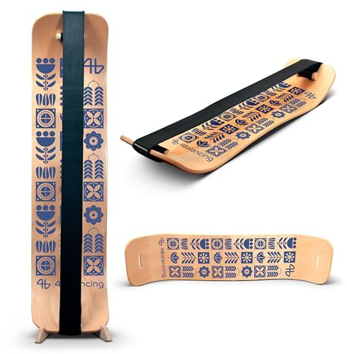 4Balancing Balance Trainer for Adults - Slackboard Standing Desk Balance Board and Home Workout Equipment, Balancing Trainer for Yoga, Strength, Coordination, Concentration - Blue