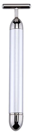 Gold Face Lift Roller Vibration Abnehmen Massagegerät Gesichtsstab Gesichtsschönheit Hautpflege T-förmiges Vibrationsmassagegerät(Silver)