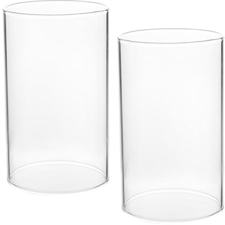 HEALLILY 2pcs Transparent Glass Candle Holders with Smooth Surface Household Glass Cloche Domes Windproof Decorative Candle Covers for Romantic Home Atmosphere