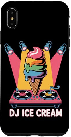 DJ Ice Cream Tocadiscos Helado Cono Carcasa para iPhone XS MAX