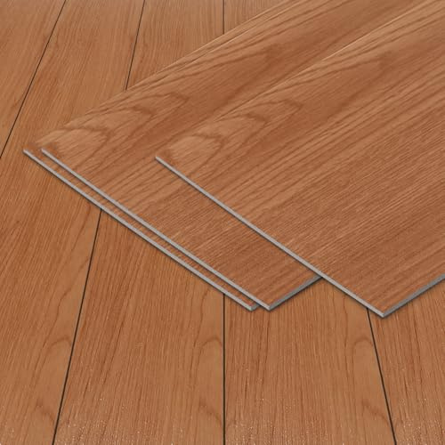 Monucep Pavimento in PVC autoadesivo per pavimenti in vinile, ca. 10 ㎡/72 piastrelle, autoadesiva, in vinile, antiscivolo, impermeabile, effetto legno, piastrelle adesive, pavimenti in laminato per
