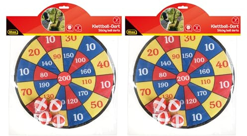 Idena 90462 - Jeu de fléchettes, 2 Sets avec chacun Une Cible de fléchettes en Tissu et 4 Boules, diamètre env. 35 cm, pour l'intérieur et l'extérieur