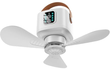 SHYYOULQE Ventilatore da campeggio esterno telecomando a soffitto 4 velocità appeso luce notturna forte per campeggio ventilatore USB con luce LED e telecomando