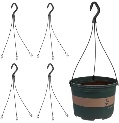 DOITOOL Ganchos para Macetas de Jardinería 25 Piezas Negro, Soportes Colgantes para Exteriores, Accesorios Duraderos de Plástico para Colgar Jardineras y Maceteros en Pared, Prácticos