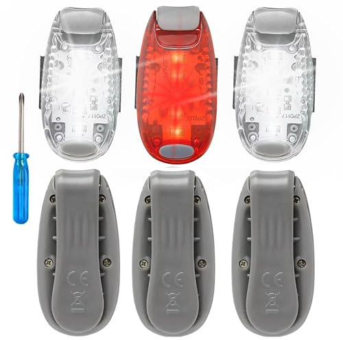 Bearactive Paquete de 3 luces LED para correr para corredores, luces LED reflectantes de seguridad con clip para chalecos, perros, bicicletas y caminar, regalo para correr para hombres y mujeres