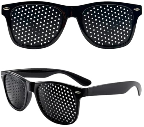 MIYUI JAPAN 2 Pcs Adjustable Focus Training Glasses, Perforated Design, Lightweight & Comfortable Frame