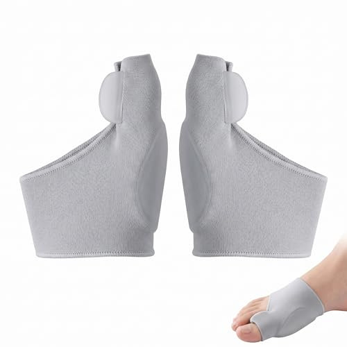 Hallux Valgus Schuhe Damen, Hallux Valgus Korrektur Bandage zur Schmerzlinderung, Komfortable Hallux Valgus Socken mit Silikon Gel-Pad - Elastischer Zehenspreizer & Ballenschutz für Damen Herren, Grau