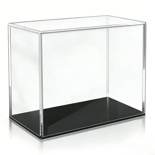 Vitrina acrílica apilable, para caja de entrenamiento Elite, base negra de museo con tapa transparente, unidad de almacenamiento vertical resistente a los arañazos, para coleccionistas de cartas