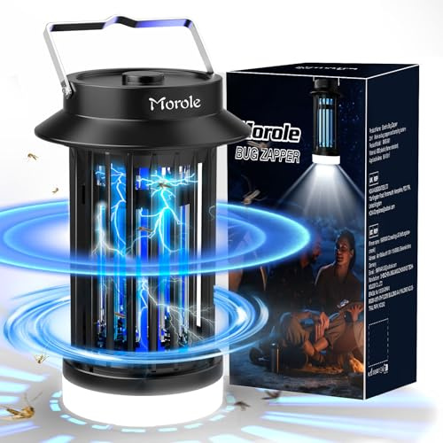 Morole Lampe Anti Moustique 4200V USB-C, Tue Mouche Electrique UV Portable