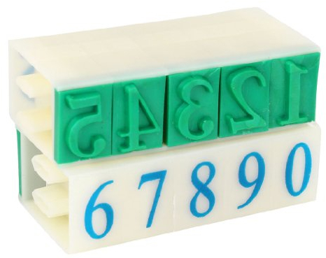 sourcing map Abnehmbarer Zahlenstempel, Gummi Ziffernstempel 10 Ziffern 0–9 Kombinationsset Stempelzubehör für Kartenetiketten Scrapbook Bastelarbeiten Unterricht