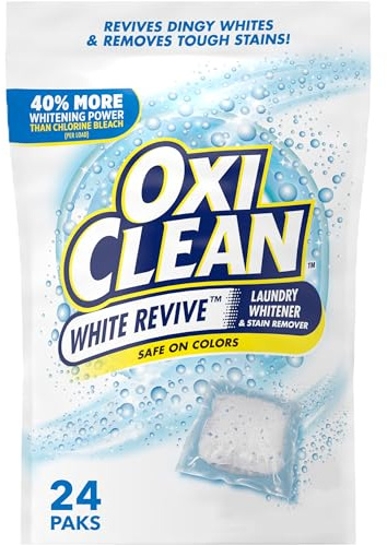OxiClean White Revive tvättblekmedel och fläckborttagare kraftpaket, 24 stycken