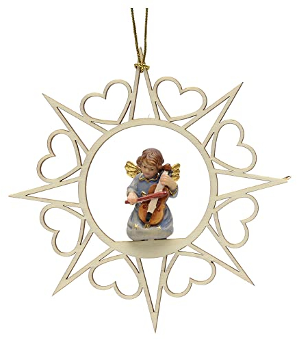 Holyart Weihnachtsschmuck aus Holz Engel mit Geige