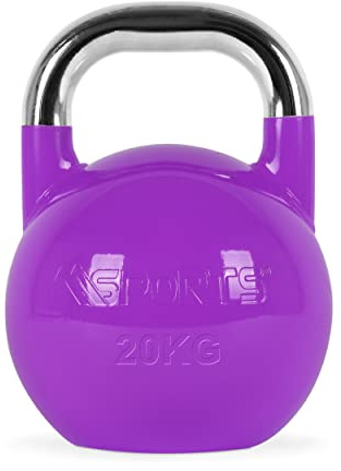 MSPORTS Kettlebell Competition Premium 4-36 kg inkl. Übungsposter | Professional Studio Qualität | Wettkampf Kugelhantel